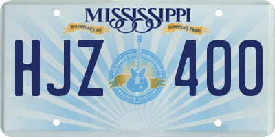 MS license plate HJZ400