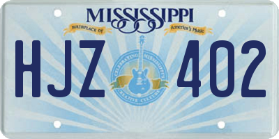 MS license plate HJZ402