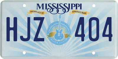 MS license plate HJZ404