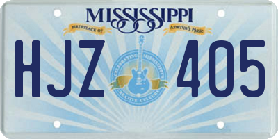 MS license plate HJZ405