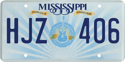 MS license plate HJZ406