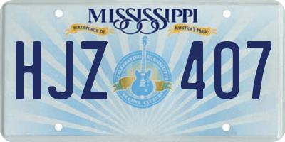 MS license plate HJZ407
