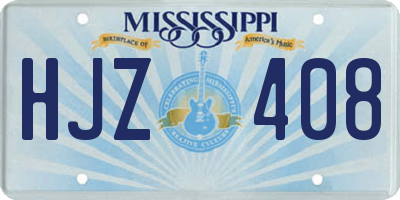 MS license plate HJZ408