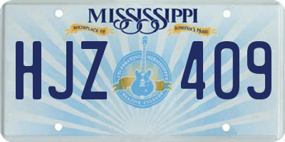 MS license plate HJZ409