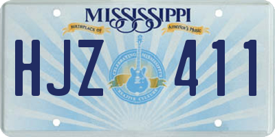 MS license plate HJZ411