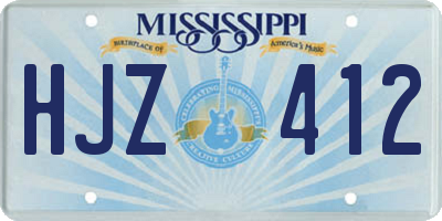 MS license plate HJZ412