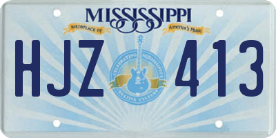 MS license plate HJZ413