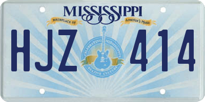MS license plate HJZ414