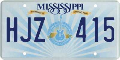 MS license plate HJZ415
