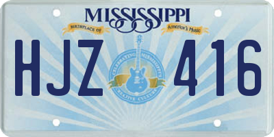 MS license plate HJZ416