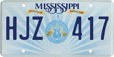MS license plate HJZ417