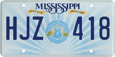MS license plate HJZ418