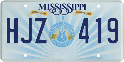 MS license plate HJZ419