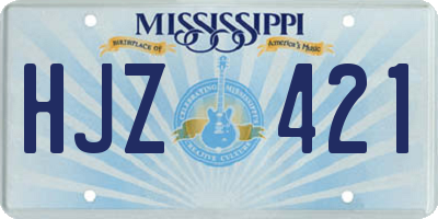 MS license plate HJZ421