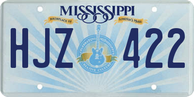 MS license plate HJZ422