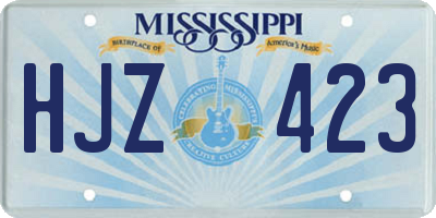 MS license plate HJZ423