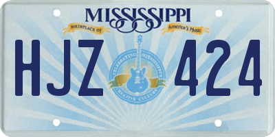 MS license plate HJZ424
