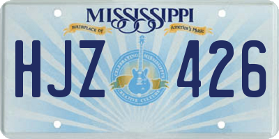 MS license plate HJZ426