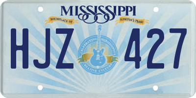 MS license plate HJZ427