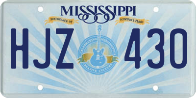 MS license plate HJZ430