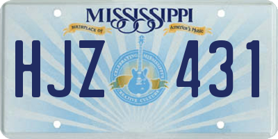 MS license plate HJZ431