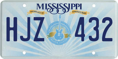 MS license plate HJZ432