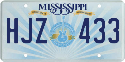 MS license plate HJZ433