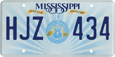 MS license plate HJZ434