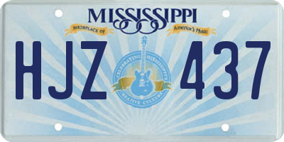 MS license plate HJZ437