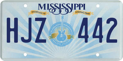 MS license plate HJZ442