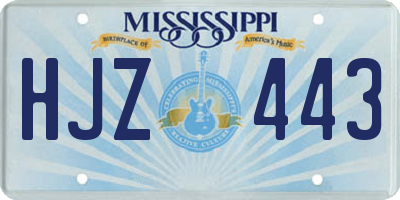 MS license plate HJZ443