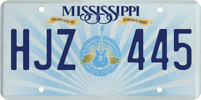 MS license plate HJZ445