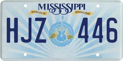MS license plate HJZ446