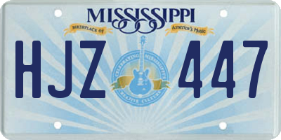 MS license plate HJZ447