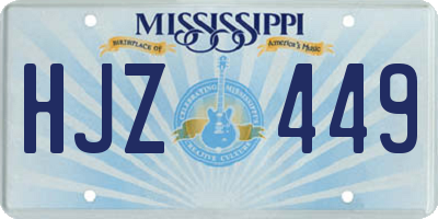 MS license plate HJZ449