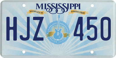 MS license plate HJZ450