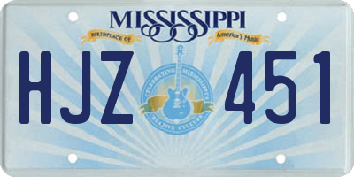 MS license plate HJZ451