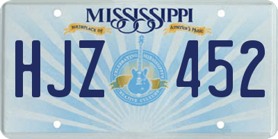 MS license plate HJZ452