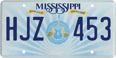 MS license plate HJZ453