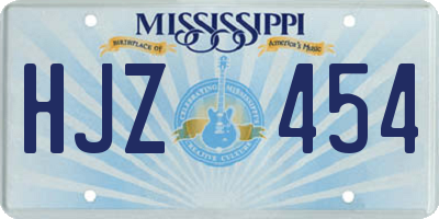 MS license plate HJZ454