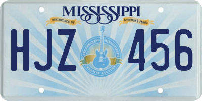MS license plate HJZ456