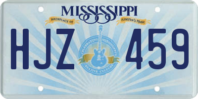 MS license plate HJZ459