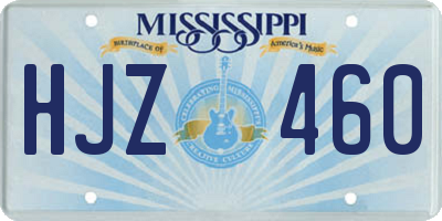 MS license plate HJZ460