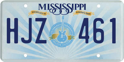 MS license plate HJZ461