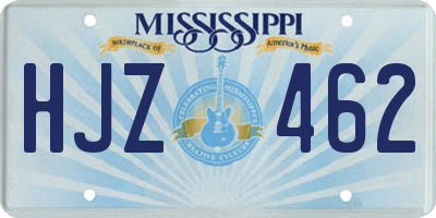 MS license plate HJZ462