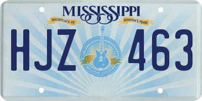 MS license plate HJZ463