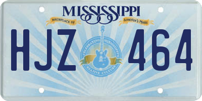MS license plate HJZ464
