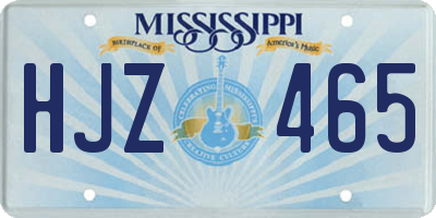 MS license plate HJZ465