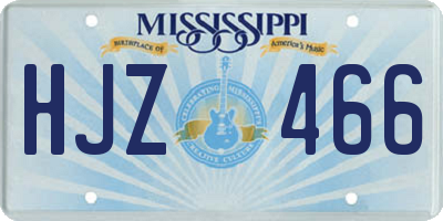 MS license plate HJZ466