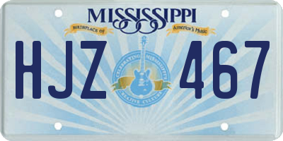 MS license plate HJZ467